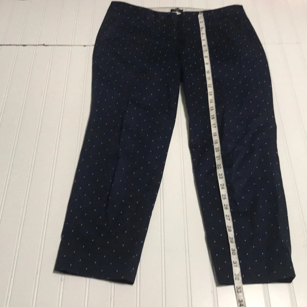 J. Crew city fit stretch polka dot pants blue white - Picture 6 of 8